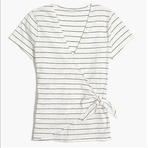 NWOT J by J.Crew striped tie faux-wrap tee